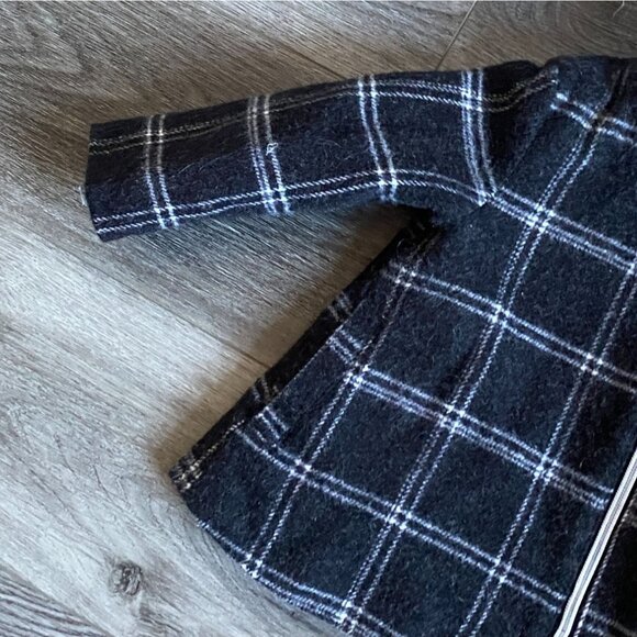 Cherokee Girls Plaid Peacoat Style Coat-Black/White-Size 18M-GUC - Picture 3 of 7